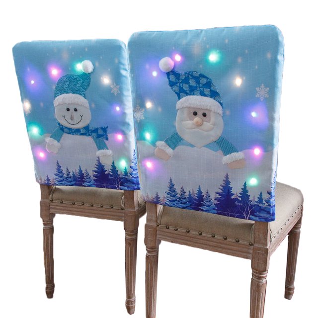 Juego de 2 fundas para sillas iluminadas de Navidad ZHAOCHENG muñeco de nieve