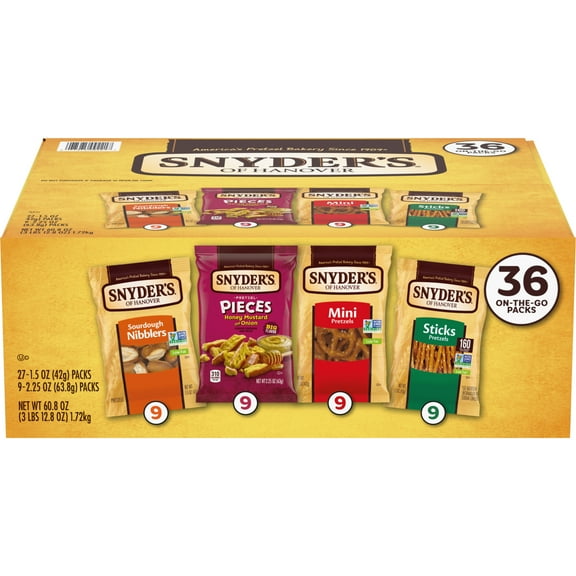 Snyder's of Hanover Variety Pack Pretzels, 36 Count Variety Pack