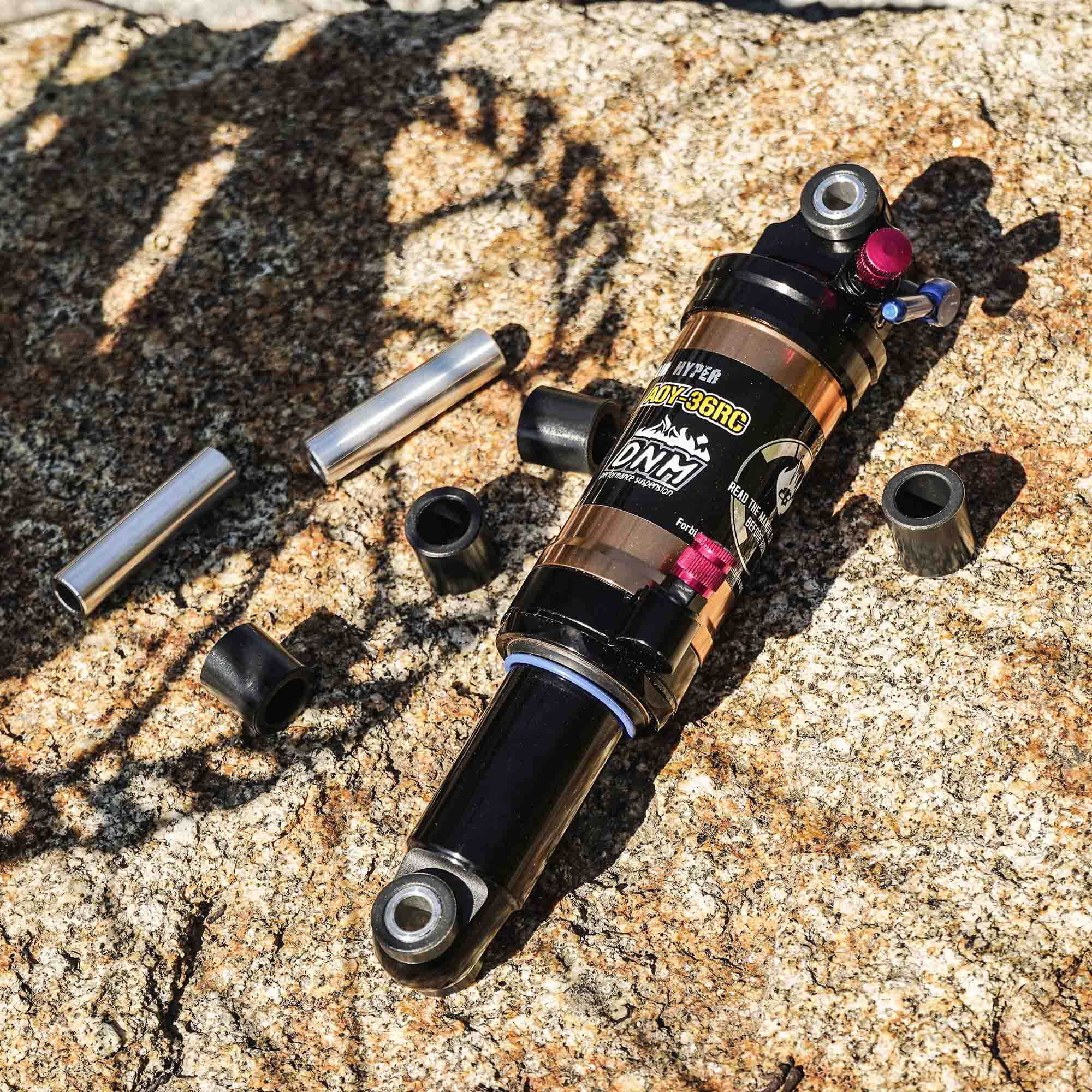 dnm mountain bike air rear shock with lockout 165mm