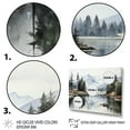 thumbnail image 3 of Designart "Minimalism Forest Silent Reflection in Green and Blue" Landscapes Floater Framed Canvas Print, 3 of 7