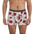 thumbnail image 2 of Goofa Leaves And Anemone Flowers In Red Grey Printed Men's Boxer Briefs Underwear, Moisture-Wicking Underwear, Trunk,Soft and Breathable Cotton Underwear-X-Large, 2 of 9