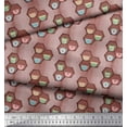 thumbnail image 2 of Soimoi Brown Cotton Voile Fabric Honeycomb,Coffee & Tea Cup Beverages Decor Fabric Printed Yard 42 Inch Wide, 2 of 3