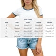 thumbnail image 2 of Perfectbot Women's Retro Ringer T-Shirt, Contrast Trim Crew Neck Slim Fit Short Sleeve Top, Comfy Casual Tee, 2 of 5