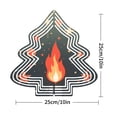 thumbnail image 3 of Stylized Metal Hanging Christmas Tree Wind Spinner - Layered Design with Flame Center Stars & Festive Elements for Garden Decor, 3 of 7