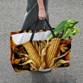 thumbnail image 7 of Thanksgiving corn Large Foldable Oxford Cloth Storage Bin Shopping Basket Shopping Bag Grocery Bags, 7 of 7