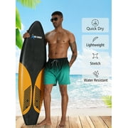 APTRO Mens Swim Trunks With 2 in 1 Compression Liner 5.5Board Shorts Quick Dry Swimming Bathing Suit Summer Beach Shorts Gradient Green MK183