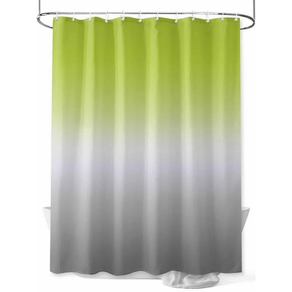Abstract Shower Curtain, Green Grey Gradient Modern Art Waterproof Shower Curtain Set with 12 Hooks Lightweight Washable Fabric Shower Curtains for Bathroom 48x72 Inches