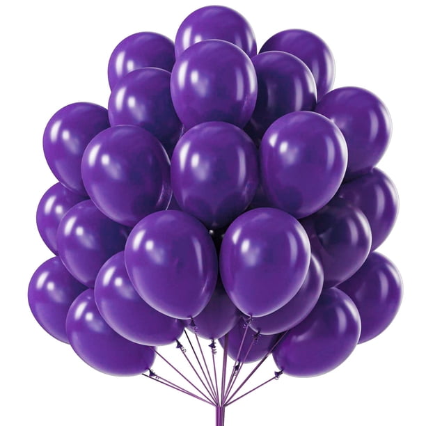 Globos PartyWoo Royal Purple de 12 pulgadas, 50 unidades, para decoración