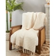 thumbnail image 4 of Saro Lifestyle Cuddle Up Chunky Stripe Throw Blanket, 4 of 4