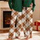 thumbnail image 1 of Pantalones de pijama largos para hombre, informales, con estampado a cuadros, holgados, deportivos, elásticos, rectos, vintage, con bolsillos, 1 of 9