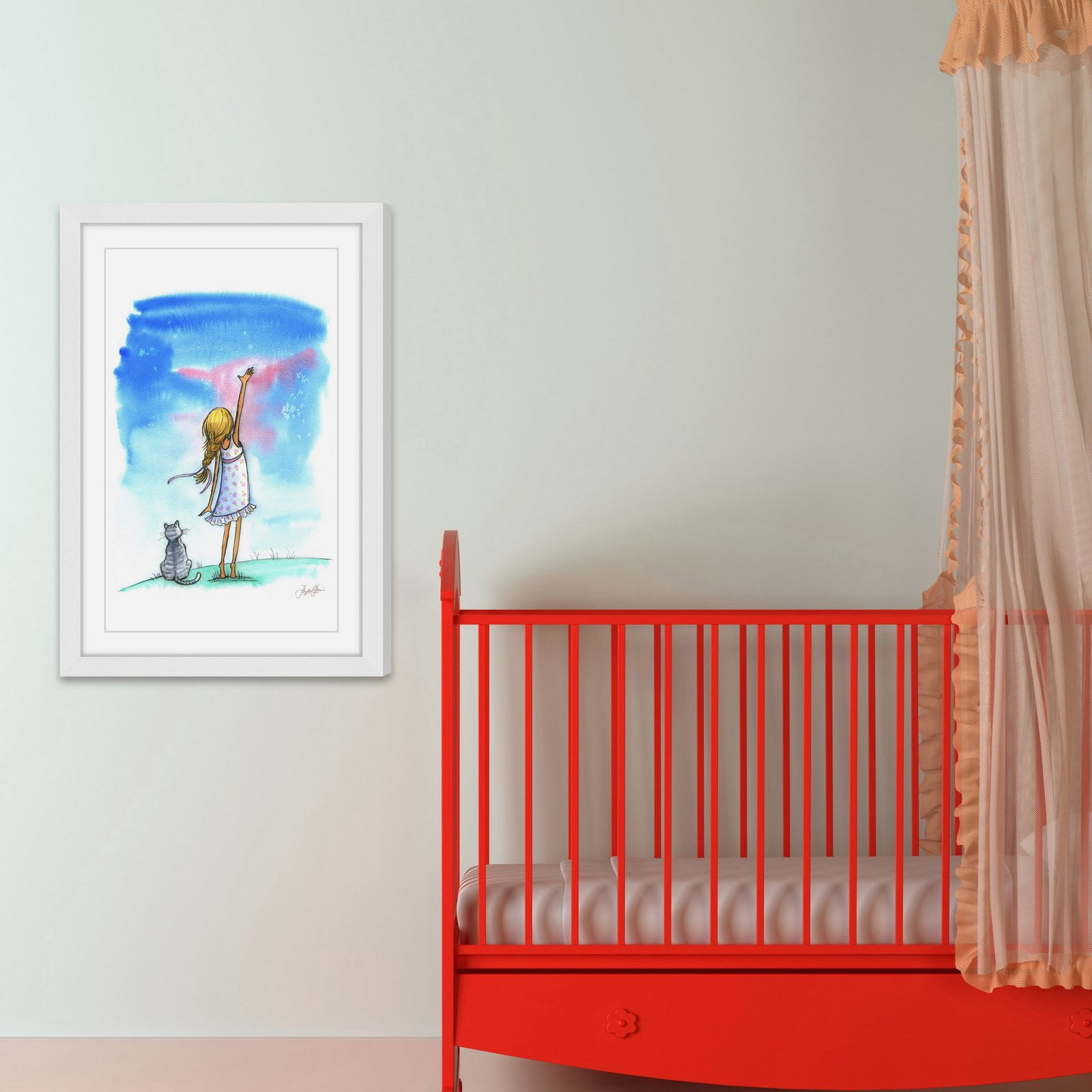 Marmont Hill "Reach For The Stars" By Phyllis Harris Framed Painting Art Print, 12.0" x 1.5"