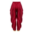 thumbnail image 4 of renvena Boys Satin Dhoti Pants Casual Baggy Trousers for Halloween Theme Party Burgundy 12, 4 of 7