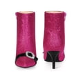 thumbnail image 4 of BLISSFUL STEP Rhiness Pointed Toe Stiletto Heel Glitter Ankle Boots for Women Hot Pink 6.5, 4 of 4