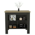 thumbnail image 6 of 27.5Inch Kitchen Island Table with Storage for Home, Kitchen and Dining Room, 2 Shelves, Black&Natural, 6 of 7