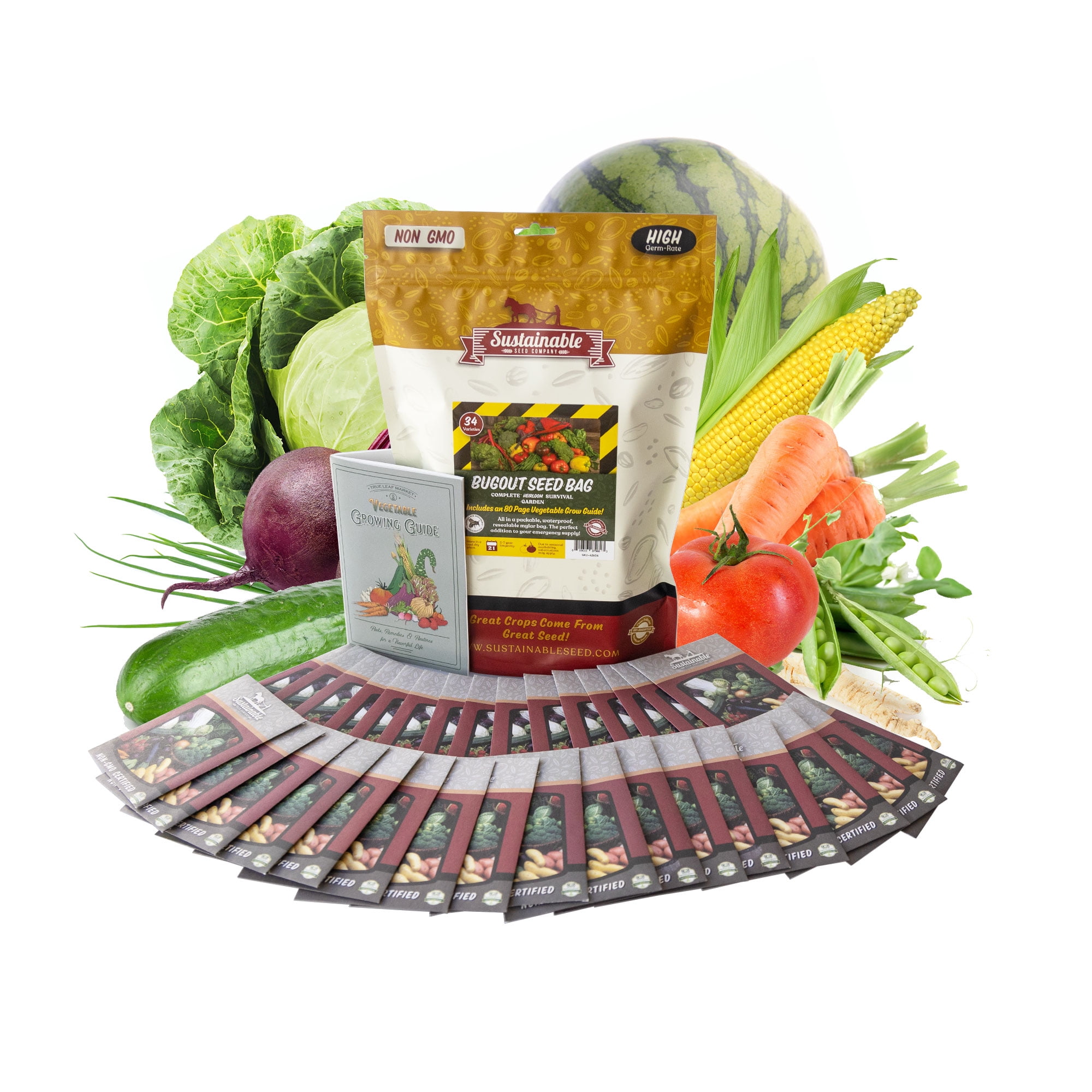 10,000 Natural Vegetable Seed 30 Variety Garden Pack Emergency Survival Kit Food 