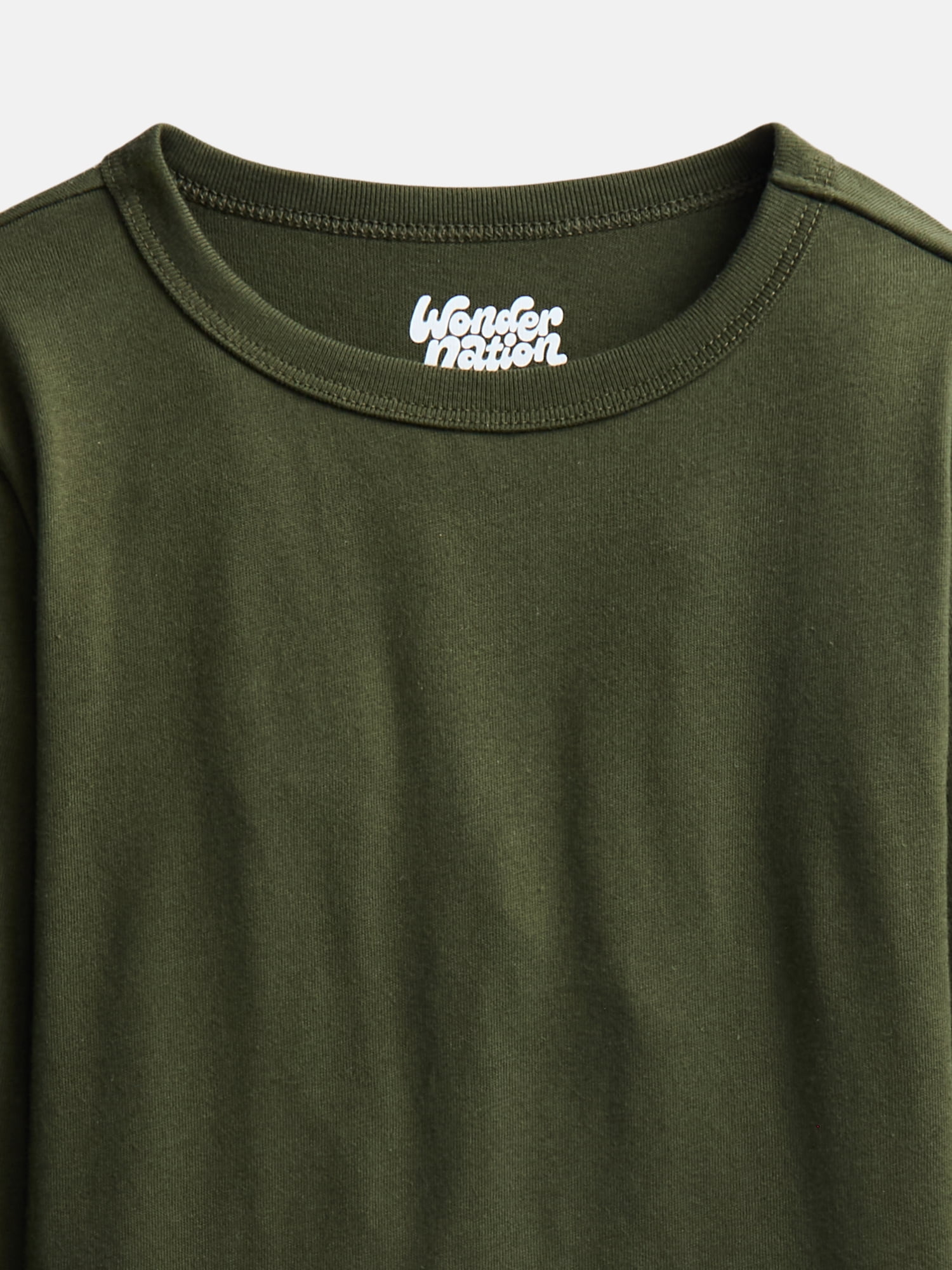 Wonder Nation Boys' Kid Tough Tee with Long Sleeves, Sizes XS-XXL & Husky