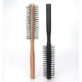 thumbnail image 5 of Wooden Curling Comb for Hair Styling Round Roller Brush Straightening Tool Men Women Stylist Household, 5 of 6