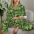 thumbnail image 6 of Honeii Crayfish Army print Women's Pajama Sets Long Sleeve Button Down Sleepwear Nightwear Soft Pjs Lounge Sets-Medium, 6 of 7