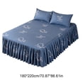 thumbnail image 3 of Linnome Ruffled Bed Skirt with Pillowcases 3 Piece Set Elastic Bed Sheet Bed Cover for Bedroom Decor Machine Washable, 3 of 9