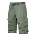 thumbnail image 4 of CaComMARK PI Cargo Shorts for Men Solid Color Multi Pocket Fashionable Casual Workwear Shorts Shorts Army Green 14(4XL), 4 of 8