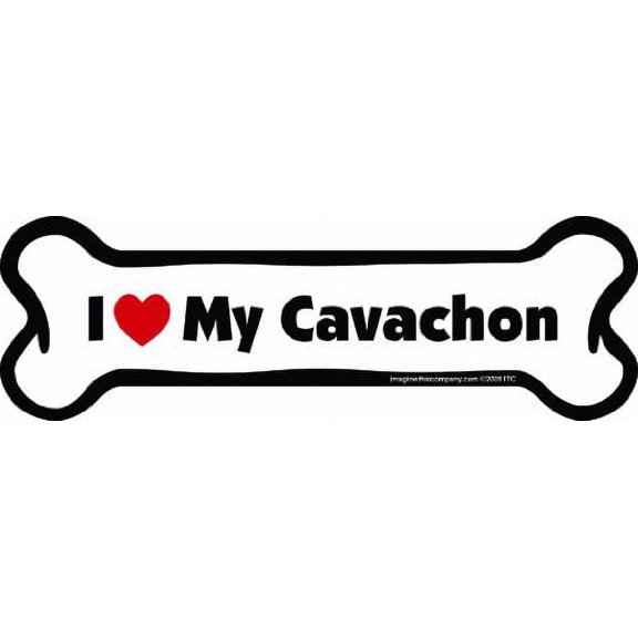 I Love My Cavachon Bone Magnet
