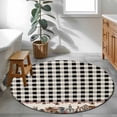thumbnail image 3 of Round Rugs 3Ft, Farmhouse Round Area Rug Washable Indoor Throw Carpet, American Country Star Barn Black Plaid Berry Small Non Slip Circle Rug for Bedroom Living Room Home Decor Aesthetic, 3 of 8