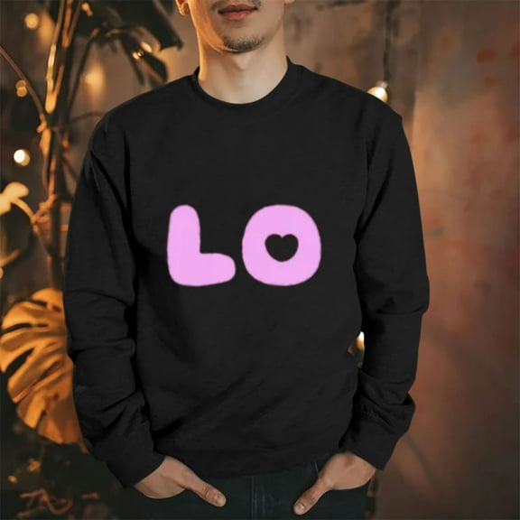 Elvqul Sweatshirts for Men No Hood Graphic Pullover Crew Neck Mens Sweatshirts Long Sleeve