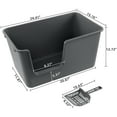 thumbnail image 2 of Gloreen 4-Pack Large Cat Litter Box with High Sides, Plastic Open Top Cat Litter Box, Grey, 2 of 7