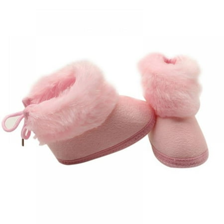 Baby Boys Girls Fleece Winter Warm Snow Boots Soft Sole Crib Shoes Booties for Newborn Infant Toddler