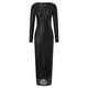thumbnail image 4 of Vestido de fiesta de manga larga con lentejuelas para mujer: cuello redondo, espalda descubierta, poliéster, noche/cóctel, tallas S-XL., 4 of 8