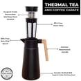 thumbnail image 6 of Thermal Coffee Carafe 68 Oz - Large Stainless Steel Insulated Carafe - 2 Liter Double Walled Vacuum Thermos Coffee and Beverage Dispenser with Tea Infuser and Strainer (Black), 6 of 15