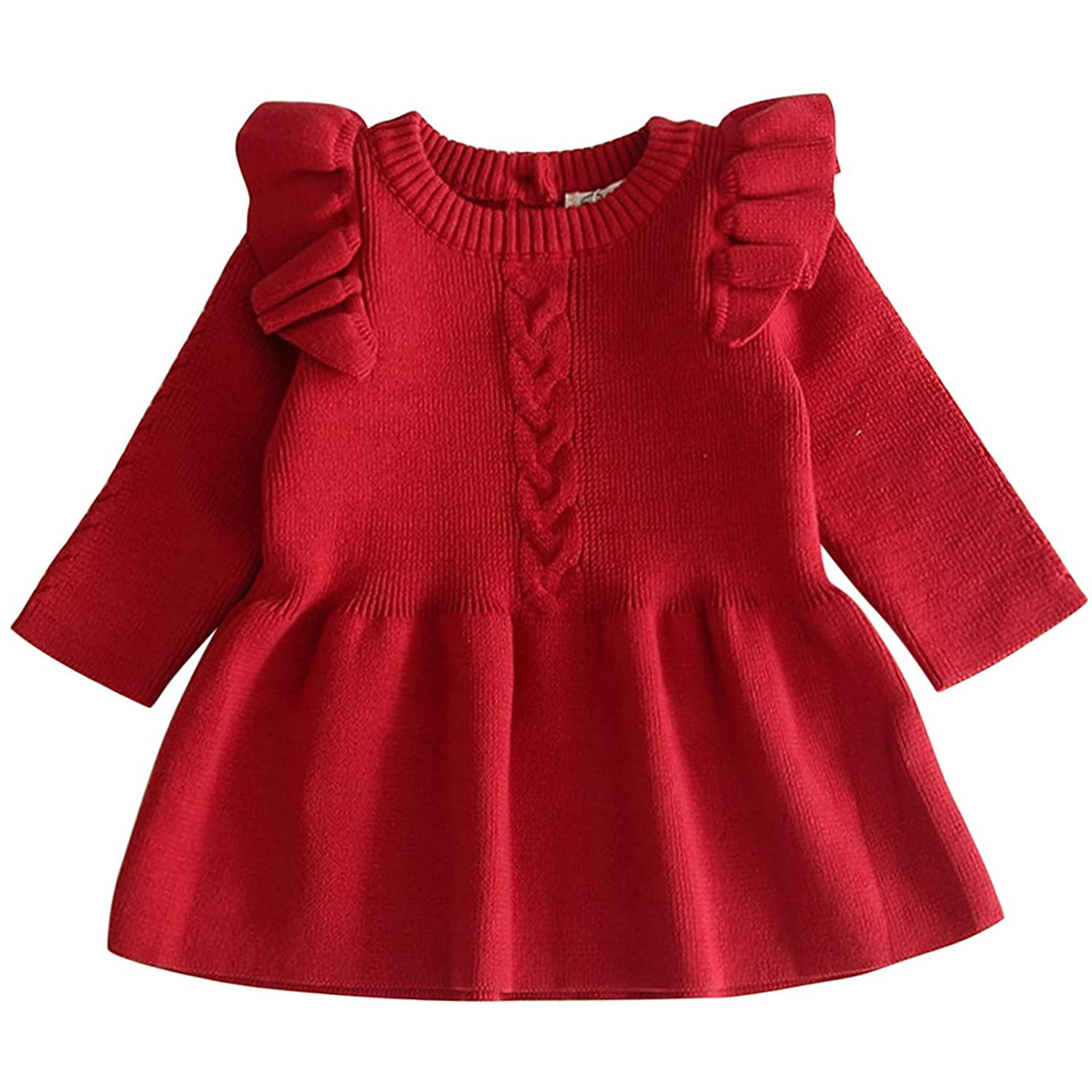 Girls red sweater dress hotsell