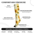 thumbnail image 3 of Lsque European-style Pattern Sunflower Pattern Sport Compression Socks for Men & Women 15-20 mmHg Knee High Nurse Pregnant Running Medical and Travel Athletic, 3 of 6