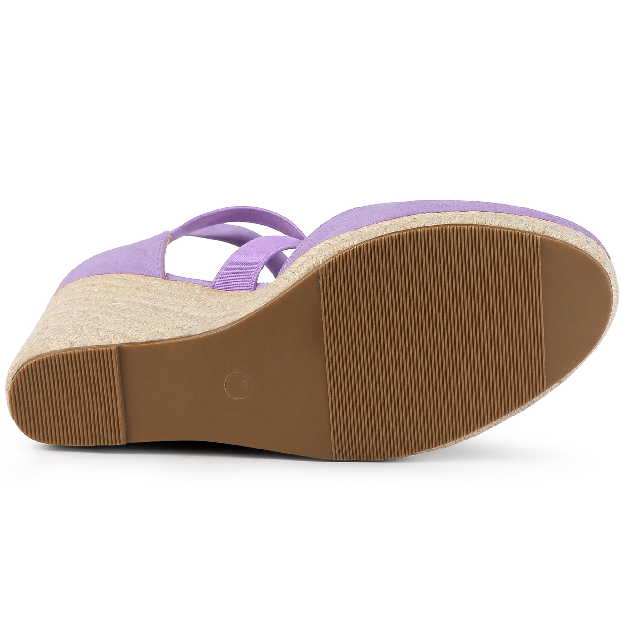 DARING DIVA Women's Espadrilles Closed Toe Wedges Heels Sandals Purple 7.5
