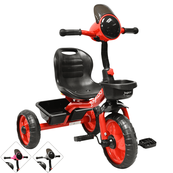 Triciclo para Niños Torreta con Luz y Sonido Ruedas de Eva Apto a partir de 2 Años Soporta hasta 20 kg - Rojo
