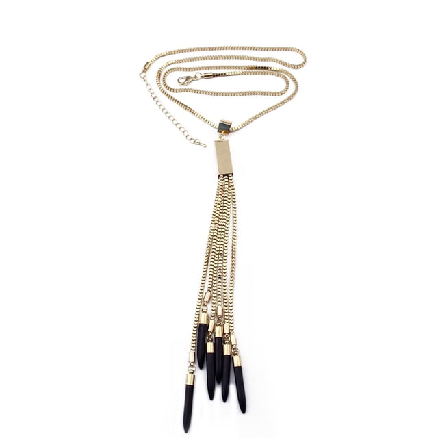 Cadena Larga Borla Colgante Collar del Suéter de Moda de la Declaración para las Mujeres jinwen Collar llamativo