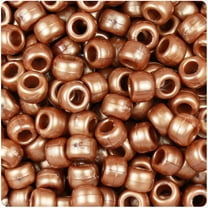 BeadTin Dark Copper Pearl 9mm Barrel Pony Beads (500pc)