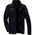 thumbnail image 1 of Chaqueta polar de invierno para hombre, cálida, de algodón grueso y militar, con cuello alto y carga, 1 of 5