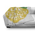thumbnail image 3 of Lemon Soft Flannel Fleece Blanket, When Life Gives You Lemons Make Lemonade Words on Grunge Lemon Painting, Cozy Plush for Indoor and Outdoor Use, 50" x 60", Mustard Green and White, by Ambesonne, 3 of 6
