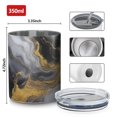 thumbnail image 4 of 12oz Coffee Tumblers Black White Gold Marble Pattern Stainless Steel Vacuum Insulated Travel Tumbler Coffee Cups Mug with Lid and Straw with Cleaning Brush for Cold & Hot Drinks, 4 of 5