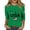 Green, variant on Women's T-Shirts America 250 Patriotic Flag Graphic Crew Neck 3/4 Sleeve Anniversary Top