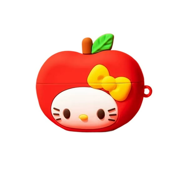 For AirPods 4 3 2 1 Pro Pro2 Earphone Case 3D Cute Apple Silicone Cartoon Headphone Box With Pendant Cute KT Cover