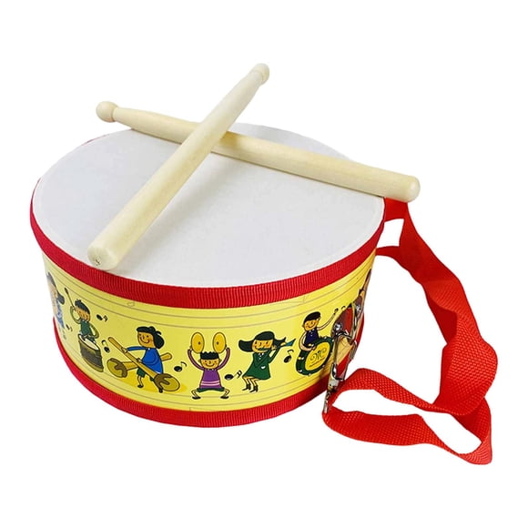 Batería infantil, tambor de madera, instrumento musical, tambor de mano rítmico. Dibujos animados