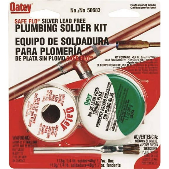 Oatey Safe-Flo 8 oz. Lead-Free Plumbing Solder Kit Silver Bearing 50/50 2 pc.