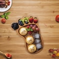 thumbnail image 2 of Bandeja de madera para servir, tabla para charcutería con forma de pie para cocina, bandeja para aperitivos y frutas, tablero para postres y decoración de mesa., 2 of 6
