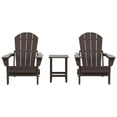thumbnail image 3 of Polytrends  Laguna Hdpe All Weather Outdoor Patio Foldable Adirondack Chairs With Side Table (3-Piece Set) Dark Brown, 3 of 4