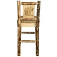 thumbnail image 4 of Glacier Country Collection Barstool w/ Back, w/ Laser Engraved Bear Design, 4 of 11