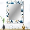 thumbnail image 1 of Designart "Simplified Blue Blooms" Floral Wall Mirror, Printed Blue Wall Mirror, Traditional Bathroom Wall Mirror, Decorative Floral Mirror - 30x40 Inch, 1 of 5