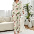 thumbnail image 2 of Top-kevin Champagne Glasses Snowflakes Pine Women's Long-Sleeve Shirt And Full-Length Bottom Pajama Set, 2 of 12