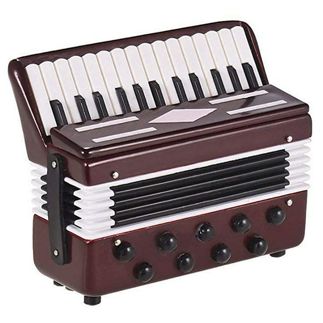 Mini Accordion Model Exquisite Desktop Music Instrument Decoration Ornaments Music Gift with Storage Case